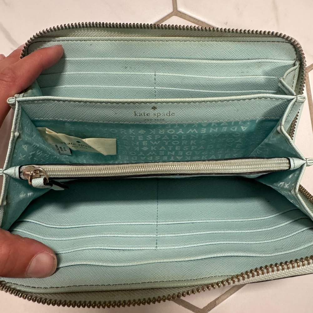 Kate Spade‎ Neda Newberry Lane Zip Around Wallet Mint Green - Picture 7 of 7